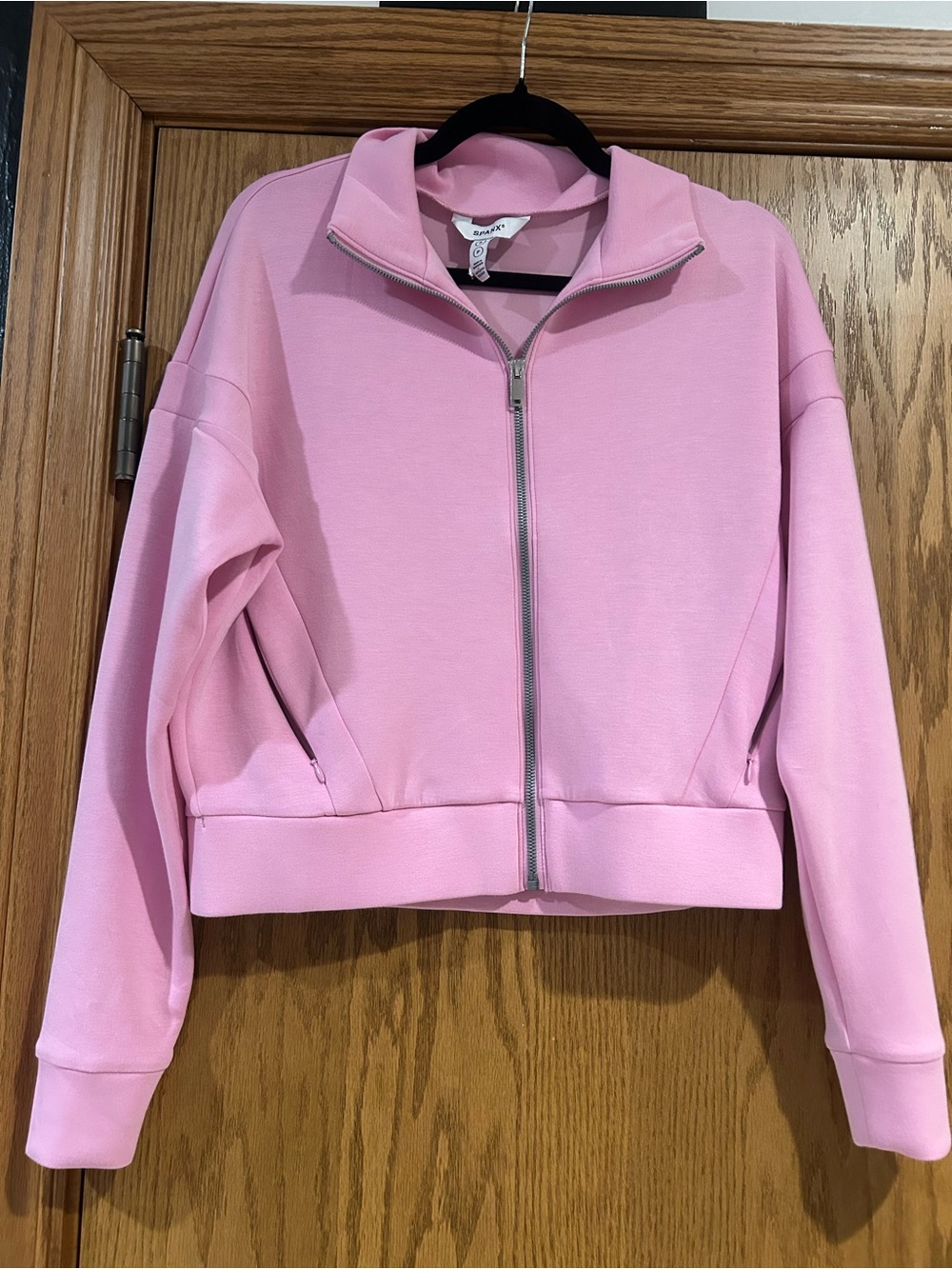 SPANX Pastel Pink Zip Jacket